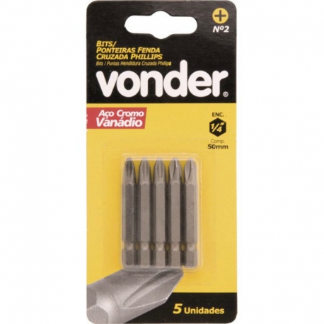 BITS/PONTEIRA PHILLIPS ENC 1/4 N.1 50mm C/ 5PC 3538201050     VONDER