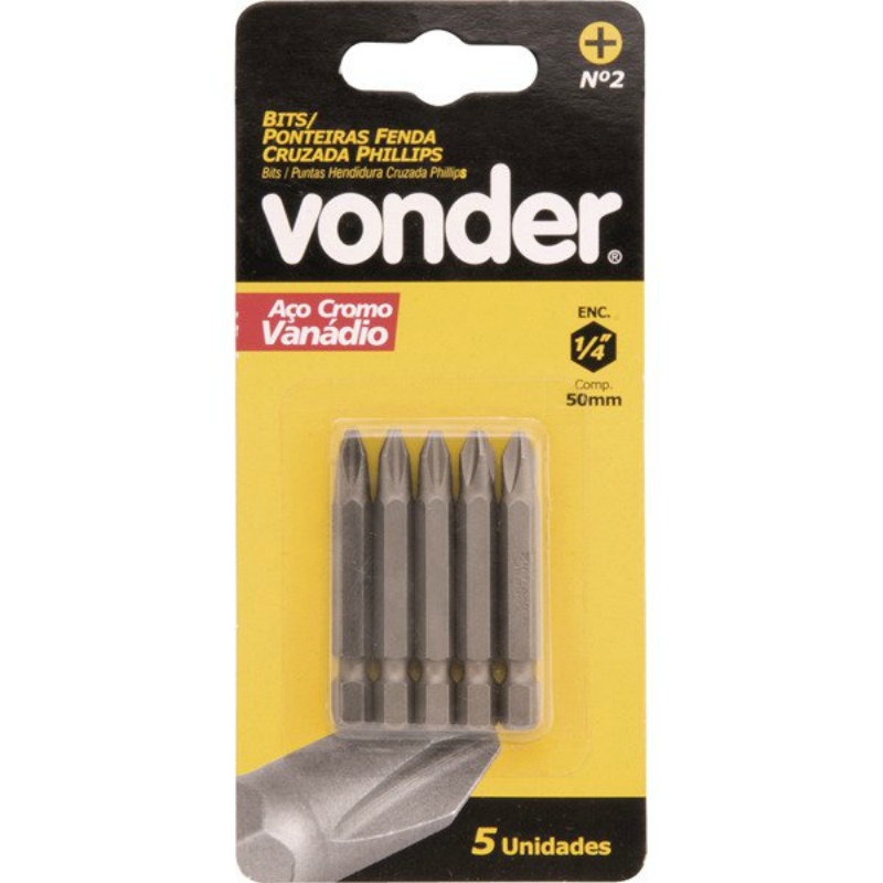 BITS/PONTEIRA PHILLIPS ENC 1/4 N.1 50mm C/ 5PC 3538201050     VONDER