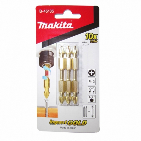 BIT TORCAO PONTA DUPLA PH2X65MM C/3  B-45135     MAKITA