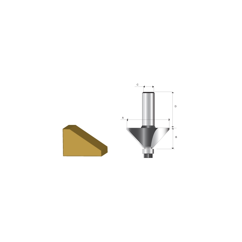 FRESA P/ CHANFRO C/ ROLAMENTO 1/4 POL D-02509 - MAKITA