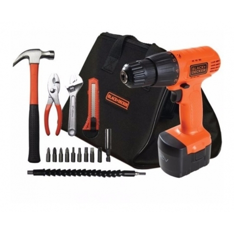 KIT PARAFUSADEIRA/FURADEIRA 12V C/ BOLSA 15 PÇ CD121KA-BR     DEWALT