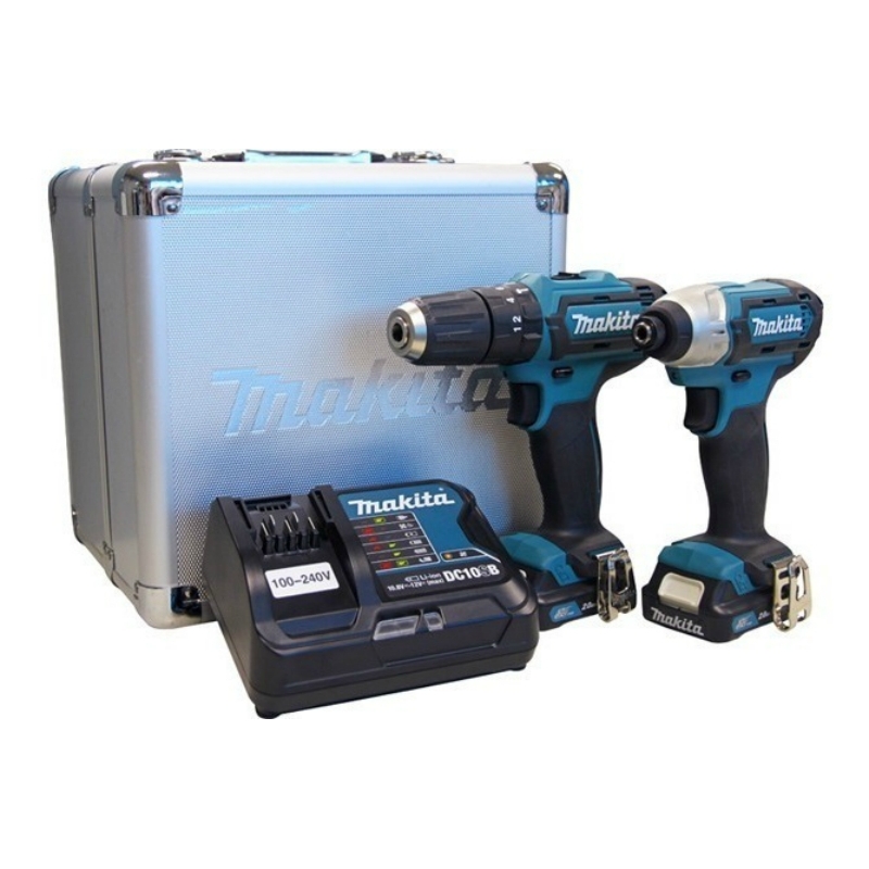 COMBO PARAFUSADEIRA FURADEIRA DE IMPACTO BATERIA 12V CLX228SAX MAKITA
