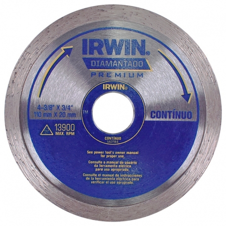 DISCO DIAMANTADO LISO PREMIUM 110X20MM IW2144 - IRWIN