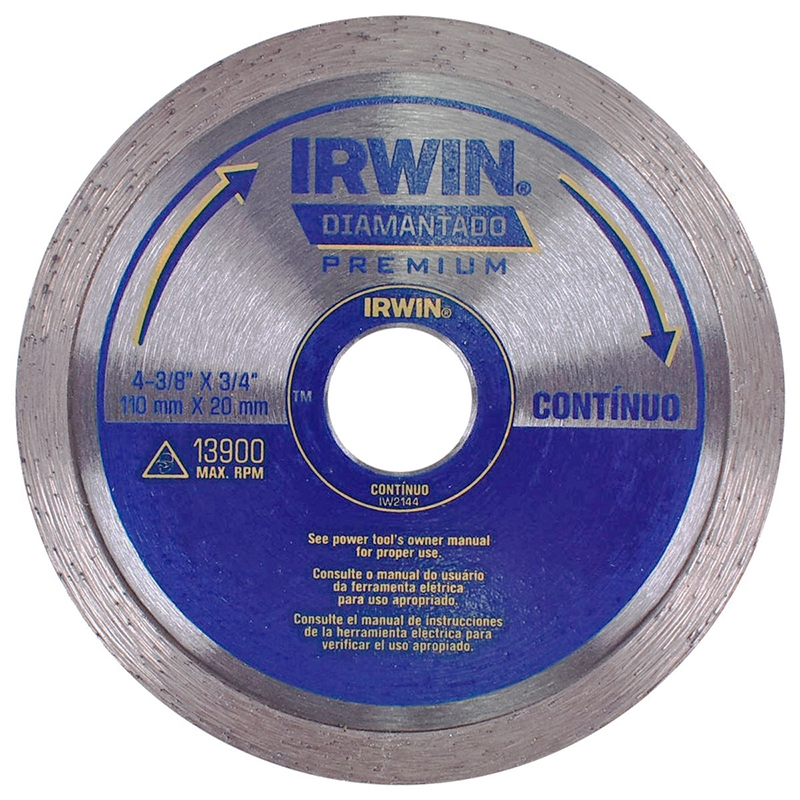 DISCO DIAMANTADO LISO PREMIUM 110X20MM IW2144 - IRWIN
