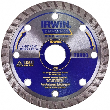 DISCO DIAMANTADO TURBO PREMIUM 110X20MM IW2146 - IRWIN
