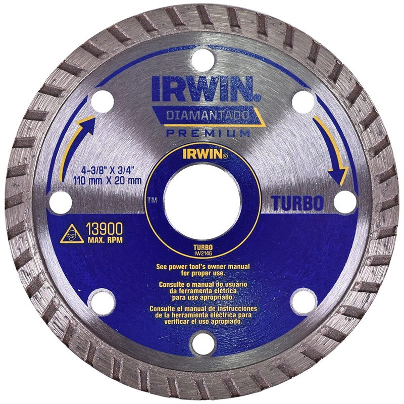 DISCO DIAMANTADO TURBO PREMIUM 110X20MM IW2146 - IRWIN