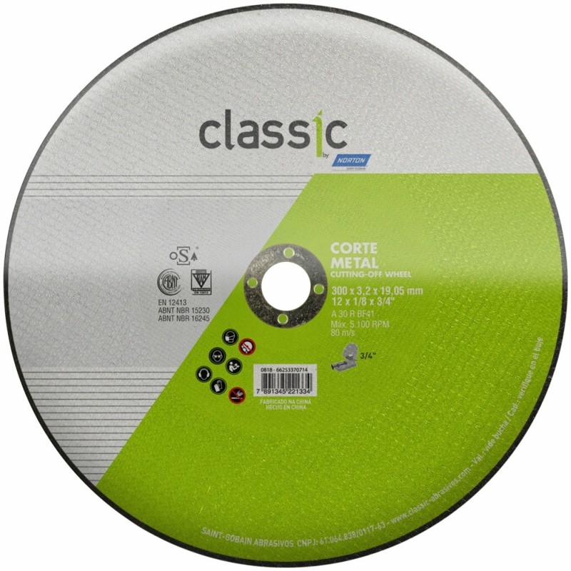 Disco de corte 300x3,2x19,05 ar302 classic norton
