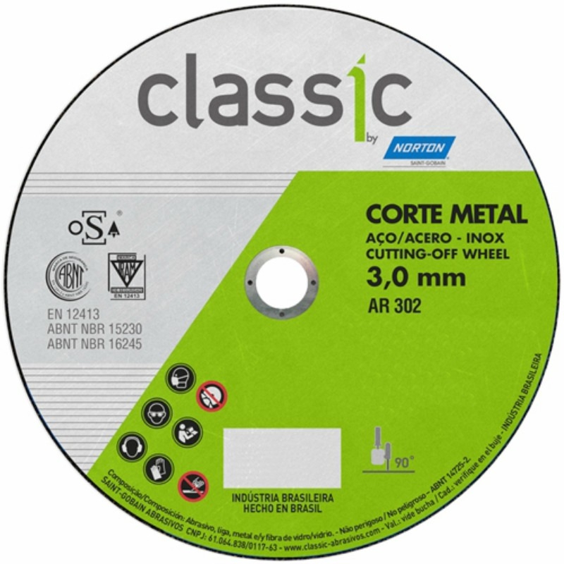 Disco de corte t41 300x3,2x25,40 classic ar302 norton