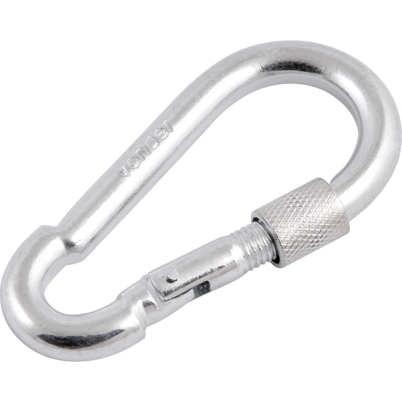 Mosquetão com trava roscada, 8 mm x 80 mm, VONDER