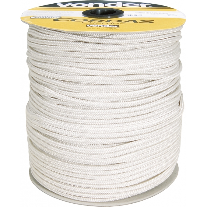 Corda multifilamento trançada, 08 mm x 228 m, branca VONDER