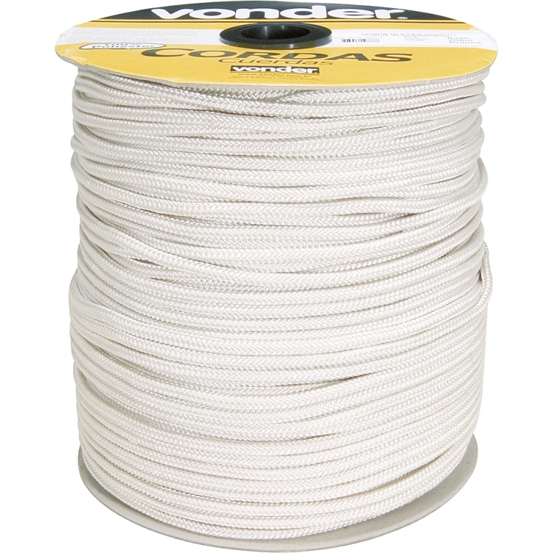 Corda multifilamento trançada, 08 mm x 228 m, branca VONDER