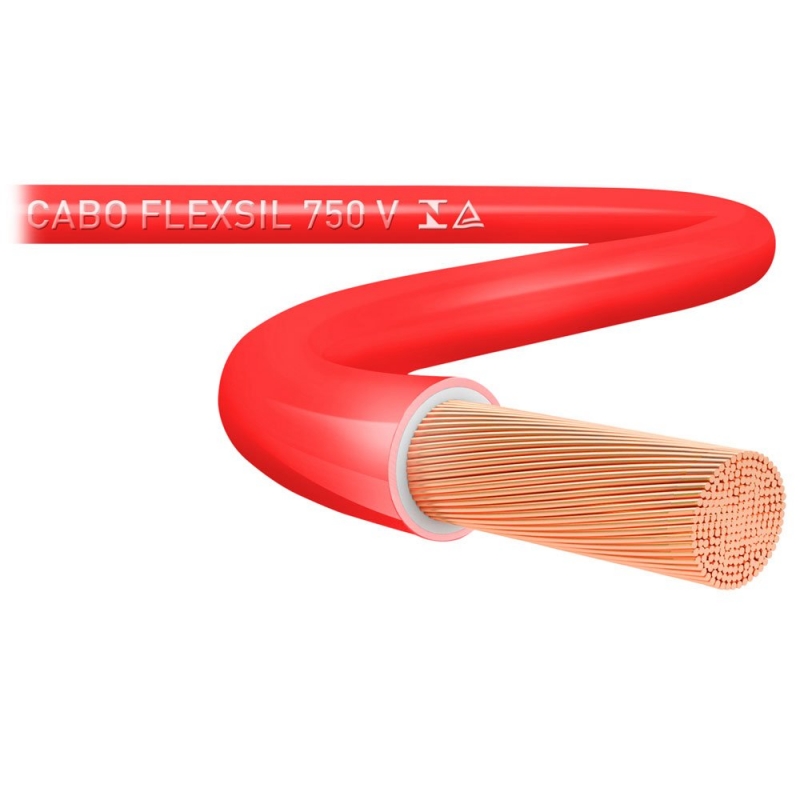 CABO FLEXIVEL 4 VERMELHO 750V FLEXSIL ROLO 100MT     SIL