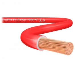 CABO FLEXIVEL 6 VERMELHO 750V FLEXSIL ROLO 100MT     SIL