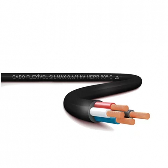 CABO FLEXIVEL 4X4,00 PRETO SILNAX  0,6/1KV HEPR 90C SIL