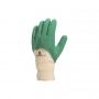 LUVA SUPORTE TEXTEL ALGODAO BANHO LATEX NATURAL VERDE LA50010 - DELTAPLUS